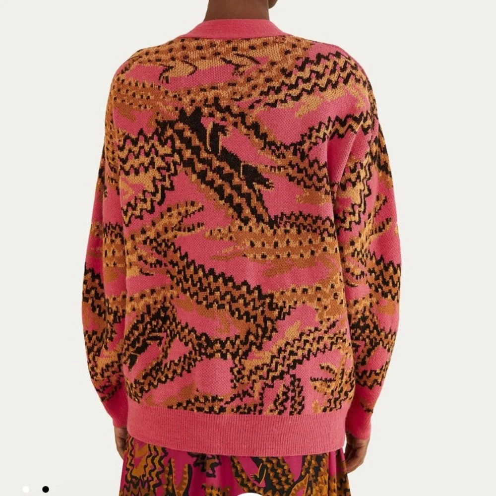 FARM Rio Pink Croco Pattern Cardigan - Picture 2 of 11